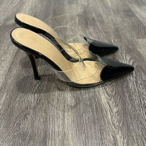 Lemonade Elegant Black and Clear Straps Heels Size 9